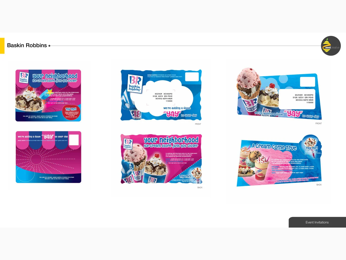 Baskin Robbins Event Invitations case study hero visual