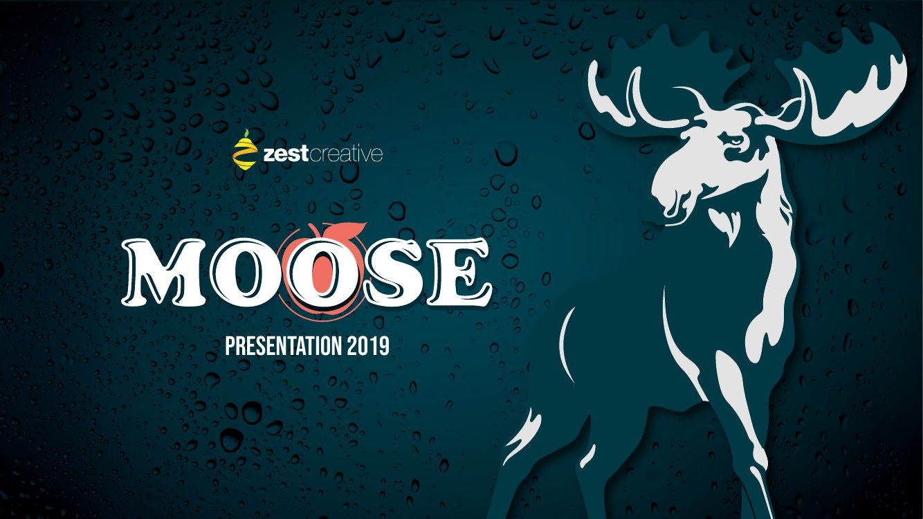 Moose Cider 2019 campaign project visual with moose illustration