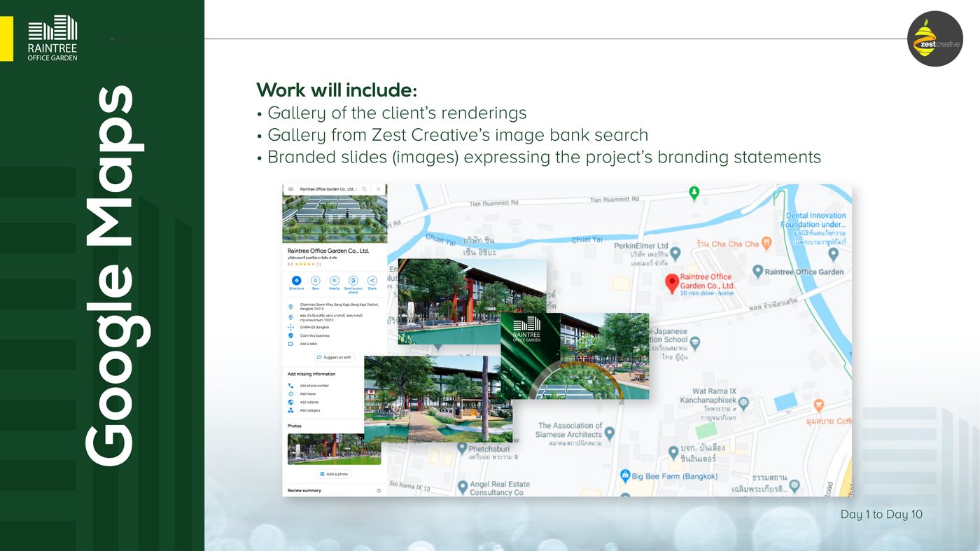 Raintree Google Maps content planning slide