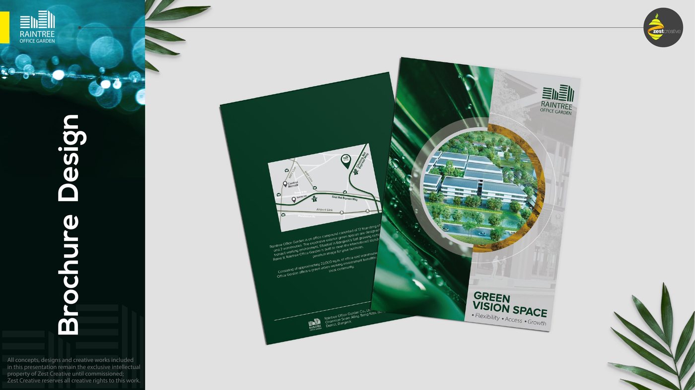 Raintree brochure design concept mockup