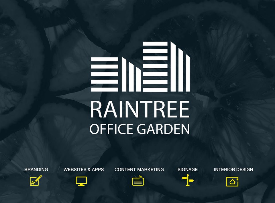 Raintree Office Garden brand launch project visual
